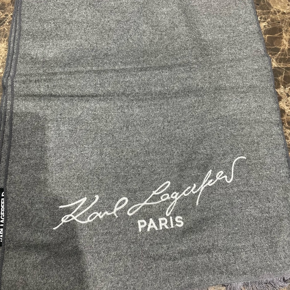 Karl Lagerfeld Charcoal Gray Scarf